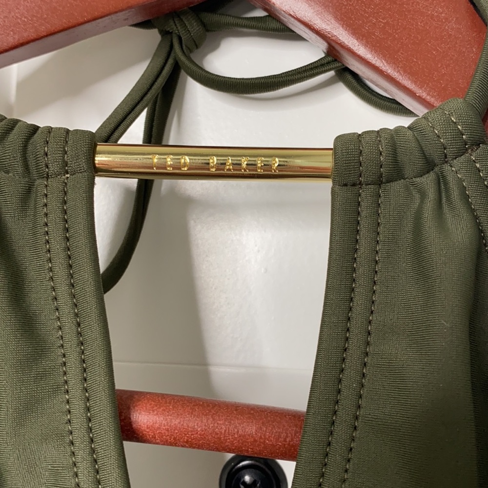 Ted Baker London Halter One Piece Swimsuit Green - Picture 4 of 9